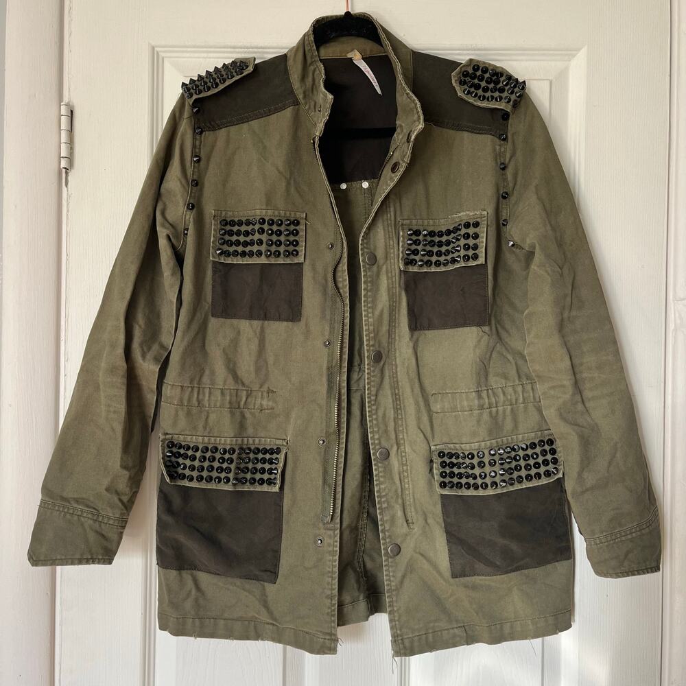 36point5 Studded Distressed Military Jacket - Size UNKNOWN